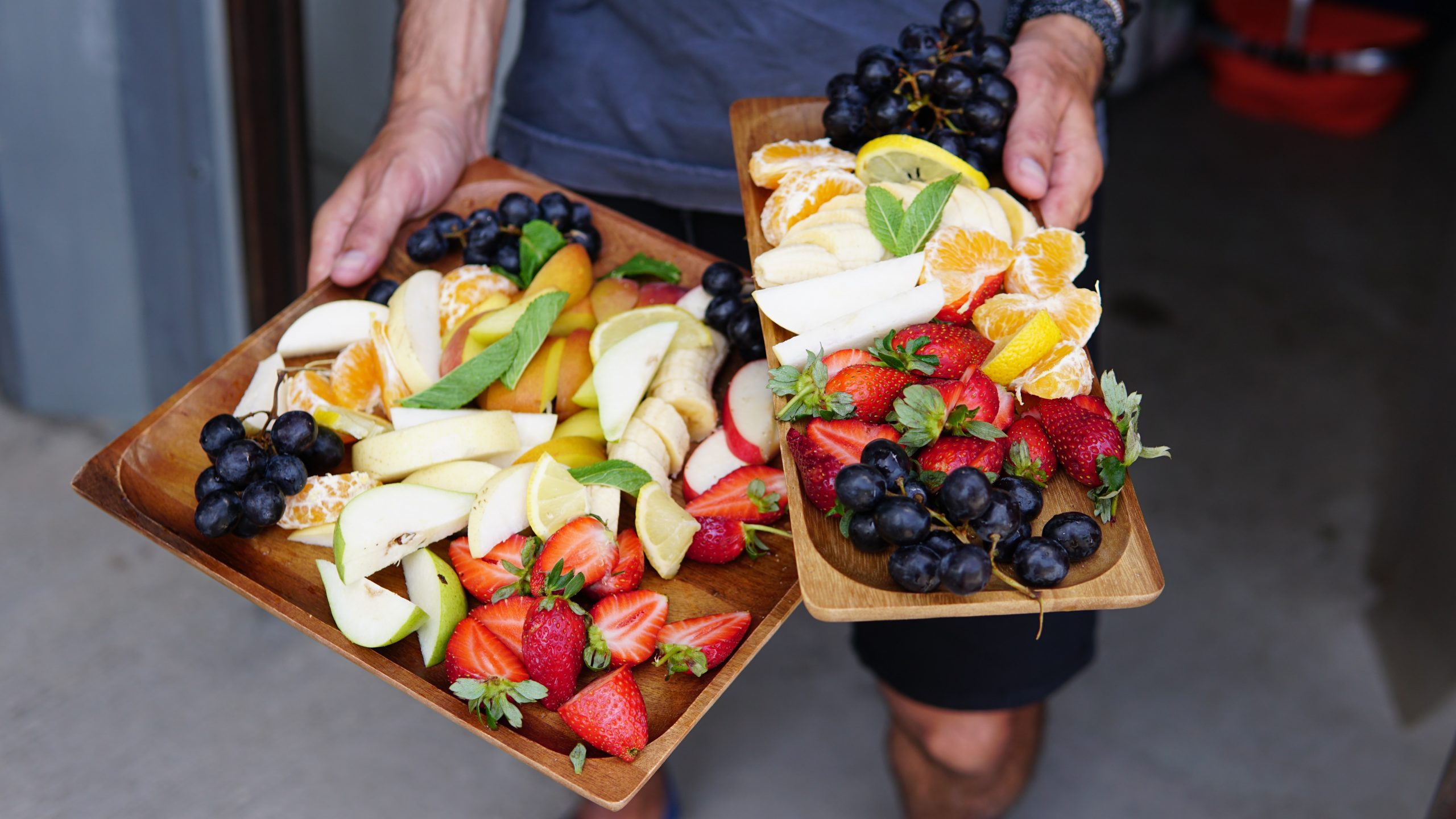 Platters of fresh fruit - pandemic food that ought to be pesticide-free