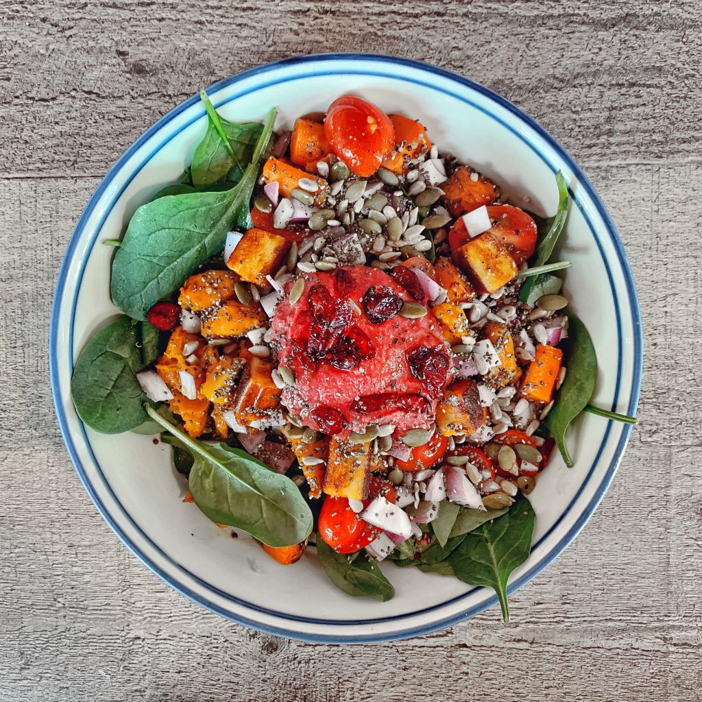 A bowl of healthy food packed with nutrients.